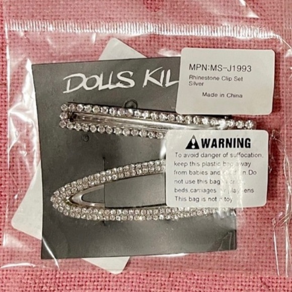 SOLD Dolls Kill Rhinestone Hair Clip Set - Picture 3 of 3